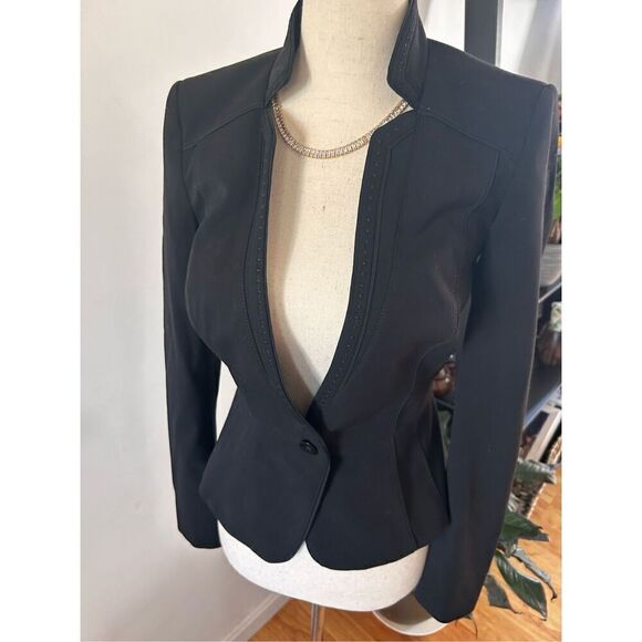 White House black market fancy tailored black blazer size 00 - Picture 1 of 6
